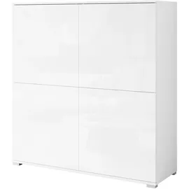 OTTO home PC-Schrank OTTO HOME "Kenia, Sekretär, Home Office", weiß (weiß, weiß hochglanz), B:120cm H:125cm T:39,5cm, Sekretäre, Mit Push-to-open, Tastaturauszug und praktischem Stauraum