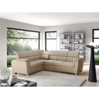 Fun Möbel Ecksofa Schlafsofa Sofa SALVADOR Stoff Texas, Bettkasten, mit Relaxfunktion beige
