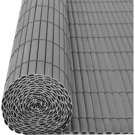vidaXL Gartenzaun Doppelseitig 90 x 300 cm Grau/Kunststoff