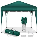 tillvex Pavillon Gartenpavillon 3x3m Wasserdicht Gartenzelt Pop Up, Wasserdicht, höhenverstellbar, UV Schutz 50+, inkl. Tasche grün