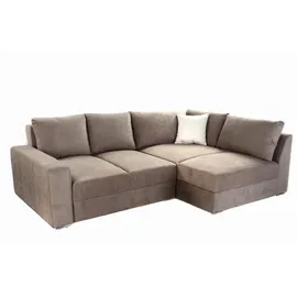 luma-home Ecksofa-Dauerschläfer Hellbraun, Textil, 3-Sitzer, Füllung: Kaltschaum, L-Form,L-Form, 260x181 cm, Wohnzimmer, Sofas & Couches, Wohnlandschaften, Ecksofas