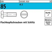 F. REYHER Nchfg. GmbH & Co. KG Flachkopfschraube DIN 85/ISO 1580 Schlitz M5 x 20 A2 500 Stück