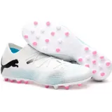 Puma Future 7 Match MG Soccer Shoe, White Black-Poison Pink, 44 EU