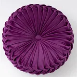 Morbuy Stuhlkissen Rund, Plüsch Weiches Stuhlkissen, Sitzkissen Rund, Waschbares Baumwolle Tatami, Steppkissen Stuhlkissen für Outdoor Indoor Office Esszimmer Garten (Lila,33cm)