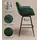 Home4You Barhocker 2er Set, Grün - H 106 cm - Samtbezug - Metallgestell - 360 Grad drehbar - 2er Set