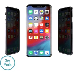 MonkeyTEC Apple iPhone X Blickschutzfolie Sichtschutz Privacy Displaychutz 3er-Set
