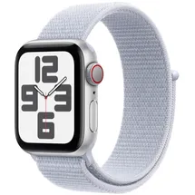 Apple Watch SE 2024 GPS + Cellular 40 mm Aluminiumgehäuse Silber, Sport Loop Blaue Wolke