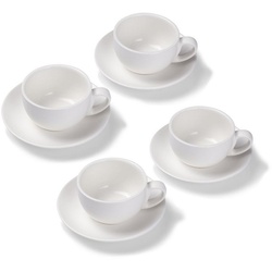 Terra Home Tasse Terra Home 4er Milchkaffeetassen-Set, Weiß matt, Porzellan weiß