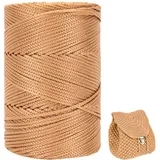 ZHANGXIAOMIN Polyester Garn 3mm X 225m,Makramee Garn 3mm,Makramee Band,Polypropylene Yarn,Geflochten Makramee Schnur Farbig,garn Zum Häkeln Für Stricken,Dekoration DIY Handwerk (Dunkles Khaki)