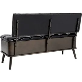 vidaXL Sitzbank mit Stauraum und Rückenlehne 110cm Schwarz Kunstleder