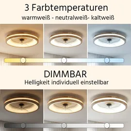 GLOBO Deckenventilator 50 cm mit Beleuchtung Holz