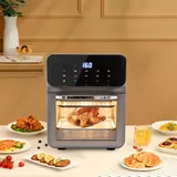 MEELRYD Einbau-Backofen 13 Liter, Minibackofen Pizzaofen 250°C LED-Display, Schnellaufheizung Rösten Trocknen Elektronikuhr mit Timerfunktionen Dual Cook