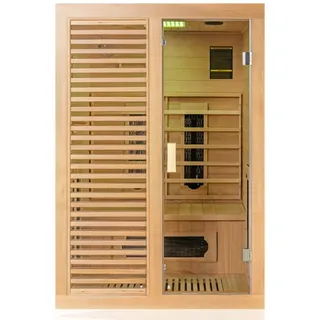 Dewello Dewello® Infrarotkabine Infrarotsauna HAMLIN 130cm x 105cm inkl. 5 Keramikstrahler, Karbon Bodenstrahler, Farblicht