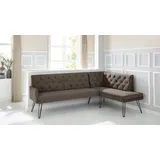 exxpo - sofa fashion Eckbank »Doppio, Chesterfield Optik, komfortabel und bequem, hohe Designfüße«, Frei im Raum stellbar,