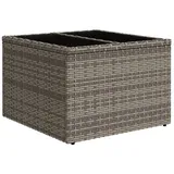 vidaXL Gartentisch mit Glasplatte Grau 55x55x37 cm Poly Rattan