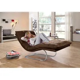 W.Schillig Relaxliege daily dreams Polyester 95 x 91 x 170 cm Braun mit Kissen