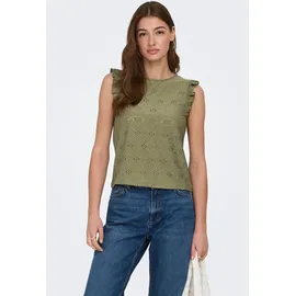 Only Onlsmilla S/L Frill Top Grün S