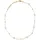 FIRETTI Perlenkette Schmuck Geschenk Edelstahl Gelbgoldfarben/Weiß