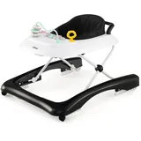 COSTWAY 3 in 1 Lauflernhilfe klappbar, Lauflernwagen mit verstellbarer Höhen & Geschwindigkeit, Baby Walker mit abnehmbarer Spielplatte, Laufwagen gehfrei Baby ab 6 Monaten (Schwarz)