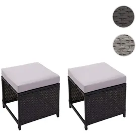 MCW Hocker Poly-Rattan 40 x 35 x 40 cm Schwarz