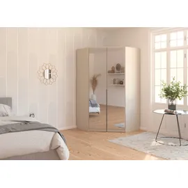 otto home Eckkleiderschrank OTTO HOME "Kleiderschrank Schrank Ankleidezimmer Schlafzimmer Garderobe AGORDO", beige (beige (champagner)), B:117cm H:210cm T:117cm, Holzwerkstoff, Schränke, Eckkleiderschrank, mit Spiegeltüren, voll ausgestattet mit viel Stauraum MADE