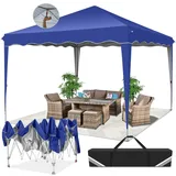 TOOLUCK Pavillon 3x3, Faltpavillon 3x3 Wasserdicht Stabil mit Wellige, UV-Schutz 50+ Faltbarer Popup Pavillon, Höhenverstellbar Partyzelt für Strand, Gartenparty, Camping, Navy Blau