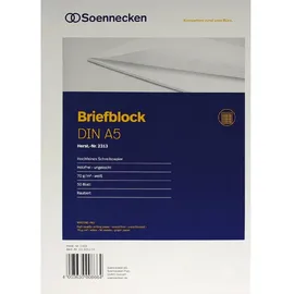 SOENNECKEN Briefblock 2313 DIN A5 70g rautiert 50Blatt weiß
