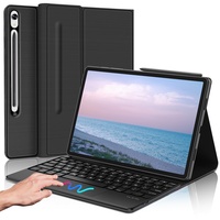 FOGARI Tastatur Tablet Samsung Tab S9 11 Zoll 2023 – Schutzhülle Tastatur Samsung Galaxy Tab S8 5G 2022/S7 11 Zoll, Französisches AZERTY, magnetisch, Bluetooth, Tastatur mit Trackpad, Schwarz
