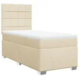 vidaXL Boxspringbett mit Matratze Creme 90x190 cm Stoff