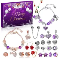 LuxusKollektion Schmuck-Adventskalender Adventskalender Schmuck Lila 2024 Mädchen Teenager Frauen DIY