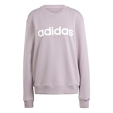 adidas Women's Essentials Linear French Terry Sweatshirt, preloved fig/White, M