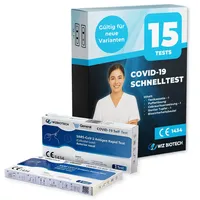 COVID-19 Antigen Schnelltest – 15 Stück | CE-zertifizierter Corona Selbsttest | Varianten 2025 | Ergebnis in 15 Min.