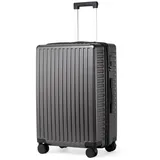 TAN.TOMI Handgepäckkoffer Business-Trolley für Flugzeug, PC Hartschalenkoffer mit Laptopfach, 4 Rollen, Reisetrolley Hartschalenkoffer mit TSA-Schloss grau 66 cm