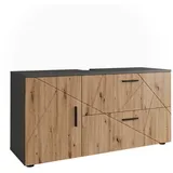 Vichy Vicco Waschbeckenunterschrank Irma, 120.1 x 60.6 cm mit 2 Schubladen und 1 Tür