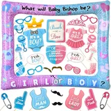 Gender Reveal Fotobox Accessoires 30 STK. Foto Requisiten Aufblasbarer Fotorahmen Girl or Boy Babyparty Fotorequisiten Baby Shower Party Deko