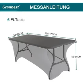 luxuskollektion Granbest 2er Pack Schwarze 6FT Fitted Spandex Tischdecke für