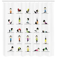 ABAKUHAUS Duschvorhang Gymnastik Frau macht Yoga 175 x 220