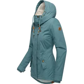Ragwear Damen warme kurze Winterjacke mit Kapuze Monade Intl Stone Blue25 Gr. XS - XS