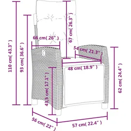 vidaXL Gartensessel 58 x 58 x 93 cm braun
