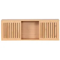 - Sans marque/Générique - AD.CON Hängeregal mit Schiebetüren Wandregal aus Bambus Badezimmerregal Küchenregal Regal im Japandi Stil 93x20x33cm Natural
