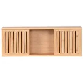 - Sans marque/Générique - AD.CON Hängeregal mit Schiebetüren Wandregal aus Bambus Badezimmerregal Küchenregal Regal im Japandi Stil 93x20x33cm Natural