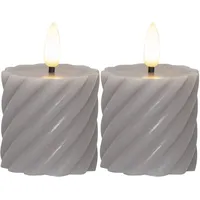Star Trading Flamme Swirl Stumpenkerze 8 cm grau 2 St.