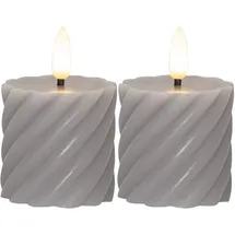 Star Trading Flamme Swirl Stumpenkerze 8 cm grau 2 St.