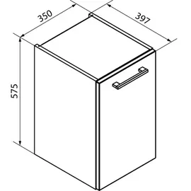 Fackelmann Waschbeckenunterschrank 35 x 57,5 x 39,7 cm Weiß Hochglanz