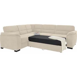 sit&more Ecksofa SIT & MORE "Montego L-Form", beige (creme), B:256cm H:88cm T:227cm, Luxus-Microfaser (90% Polyester, 10% Polyamid);Struktur (100% Polyester);Luxus-Microfaser ALTARA NUBUCK (100% Polyester), Sofas, wahlweise mit Bettfunktion und Schubkasten