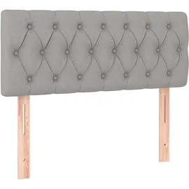 vidaXL Boxspringbett mit Matratze & LED Hellgrau 90x200 cm Stoff