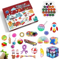 JUSHINI Weihnachts Countdown Adventskalender 2021 Kinder Sensory Zappelspielzeug Sets, Popit Simple Dimple Fidget Toys Adventskalender Set Weihnachten Geschenkbox für Kinder CO