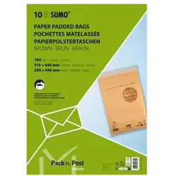Mailmedia Papierpolster-Versandtasche ohne Fenster 10 Stück 315 × 445 mm braun, 31.5x44.5 cm