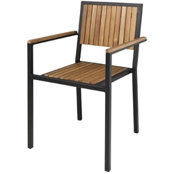 Gastro Bolero Stahl- und Akazienholzstühle mit Armlehnen – 4 Stück