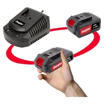 Energizer 20V Akku-Set mit Schnellladegerät – 2Ah & 4Ah Lithium-Ionen Akkus